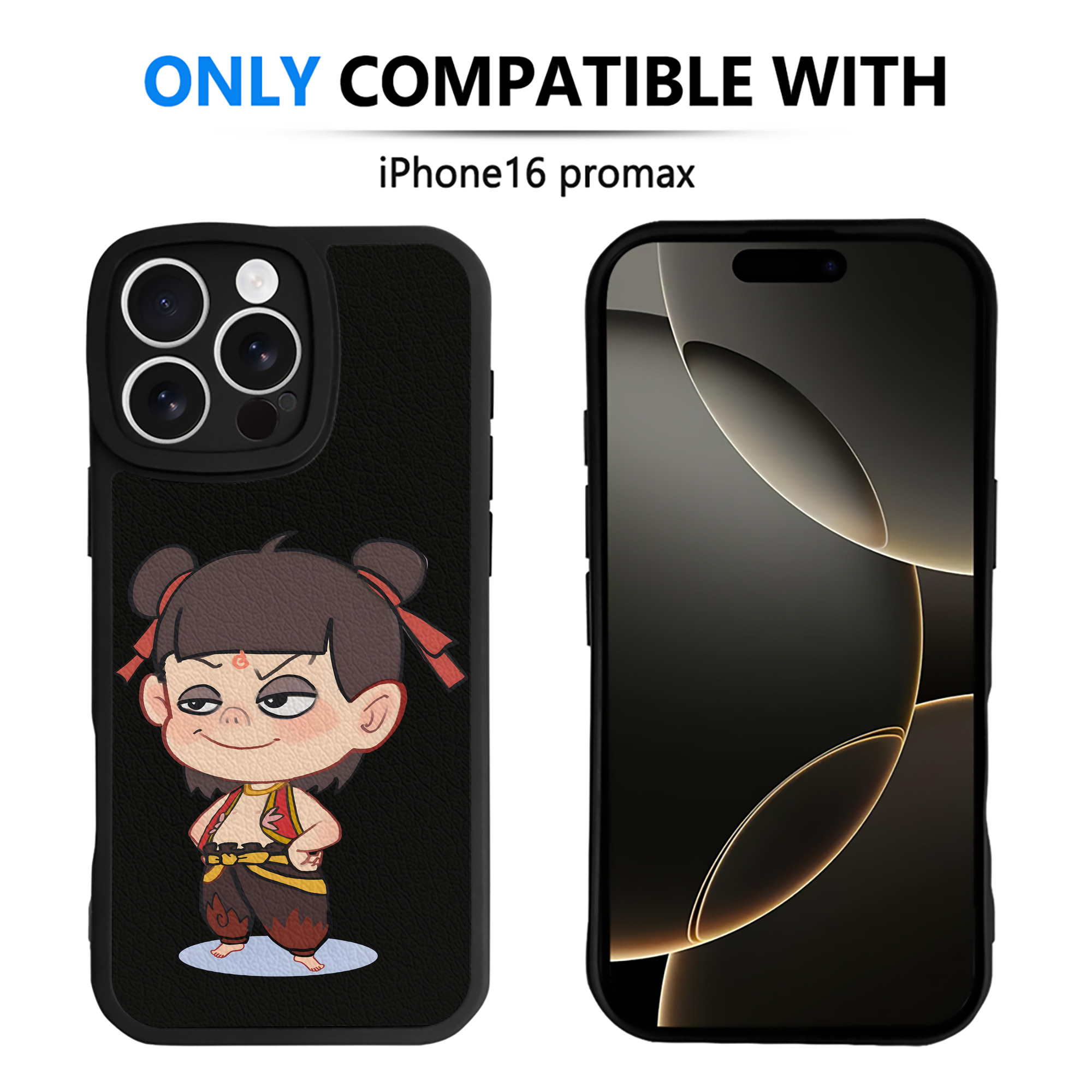 （画像用） Ne Zha 2 ナタ 魔童の大暴れ 【iPhone 16シリーズ対応】シリコンスマホケース（レザー調） 材質：シリコン